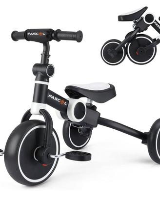 NUOVO Triciclo 5 in 1 Pieghevole per Bambini  1-4A