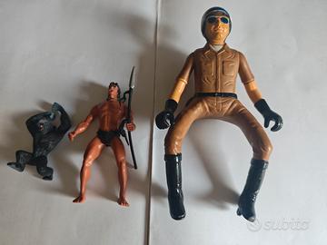 Action figure Tarzan e poliziotto vintage.