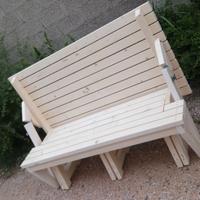 Panca da giardino convertibile a tavolo