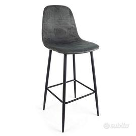 Sgabello bar Irelia velluto grigio scuro – Bizzott