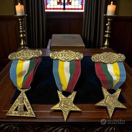 Tre rarissime spille Massoneria Americana OES