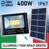 Faro 396 Led 400W con Pannello Solare Telecomando 