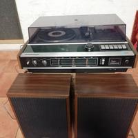 Stereo vintage, giradischi, radio, cassette