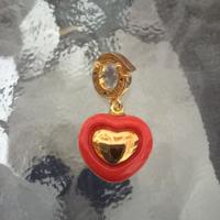 THUN Charm cuore rosso oro 
