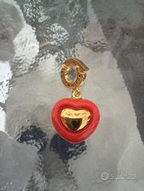 THUN Charm cuore rosso oro 