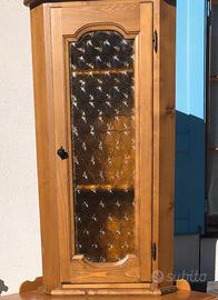 Mobile Angoliera Alta Vetrina Rustico Legno Massic