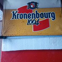 INSEGNA METALLO VINTAGE BIRRA KRONENBOURG 1664