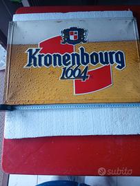INSEGNA METALLO VINTAGE BIRRA KRONENBOURG 1664