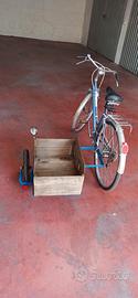Bicicletta con sidecar. 