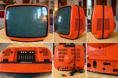 Televisore vintage TRANScontinents arancio anni 70