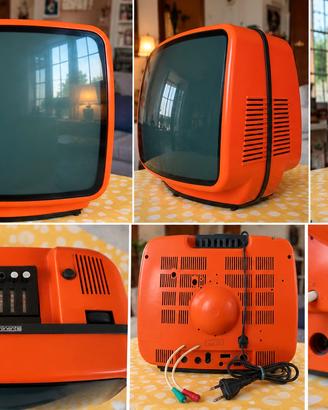 Televisore vintage TRANScontinents arancio anni 70