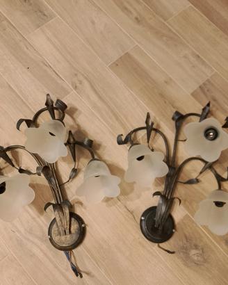 applique da parete ferro battuto marrone bronzato 