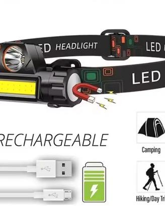 Frontalino led ricaricabile USB 