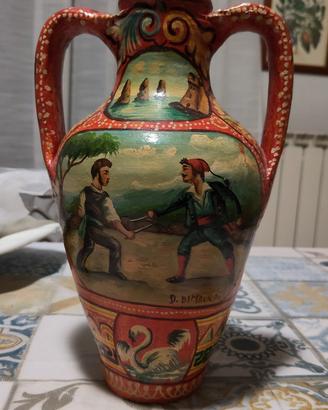 Anfora siciliana firmata DOMENICO DI MAURO 26cm