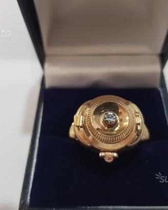 Anello orologio laminato oro rosa antico originale