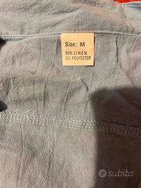 Camicia in misto lino azzurra – Taglia M