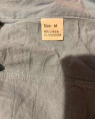 Camicia in misto lino azzurra – Taglia M