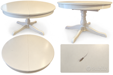 Tavolo rotondo allungabile bianco – €120