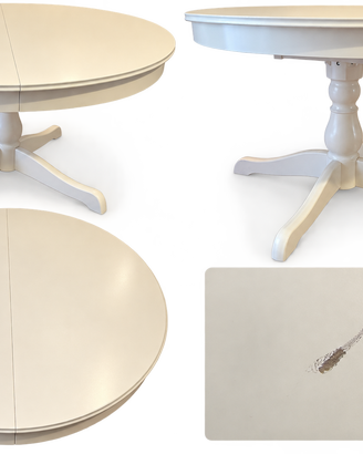Tavolo rotondo allungabile bianco – €120