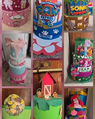 Lotto di 8 torte scenografiche