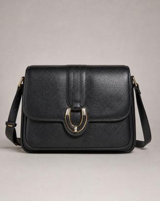 Borsa a spalla vintage Toma nera in pelle martella