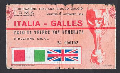 biglietto ITALIA-GALLES del 04.11.1969