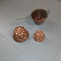 pentolino e 2 forme di rame