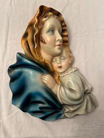 Quadro in rilievo Madonna con bambino gesso 29 cm