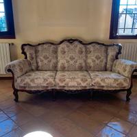 Divano 3 posti + 2 poltrone stile Luigi Filippo