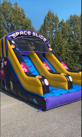 gioco gonfiabile scivolo tema spaziale
