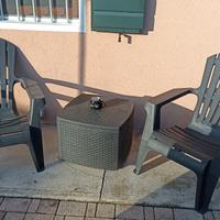 SET GIARDINO 2 POLTRONE SEDIE + TAVOLINO