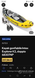 canoa gonfiabile 2 posti nuova