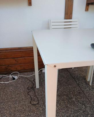Tavolo alluminio bianco a polvere, 90X90 h75