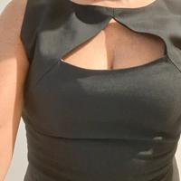 Abito nero senza maniche con scollatura CK