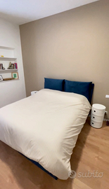 Letto Matrimoniale Contenitore NOCTIS velluto Blu