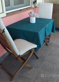 Tavolo e n.2 sedie in teak