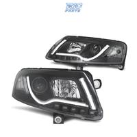 FARI PER AUDI A6 4F 04-08 TUBE LIGHT FONDO NERO