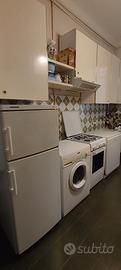 lavatrice, lavastoviglie, cucina con forno, frigo