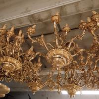 Lotto lampadari Ottone + Appliques stile Barocco 