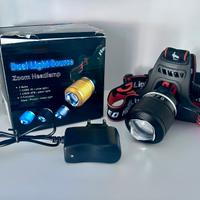 Lampada frontale a doppia luce con zoom