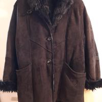 cappotto montone shearling nero donna
