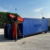 CONTAINER SCARRABILE USATO A CIELO APERTO + GRU