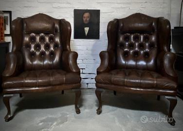 Poltrone Wingback capitonné con poggiatesta