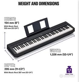Yamaha P-45B Tastiera 88keys. D.1326 x 154 x 295mm