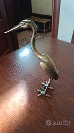 statuetta ottone gru