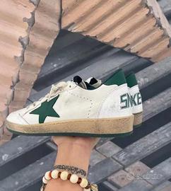 Golden Goose Ball Star - Bianco/Verde Scuro