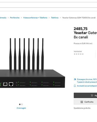 📞2PZ YEASTAR TG800 – Gateway GSM VoIP 8 canali