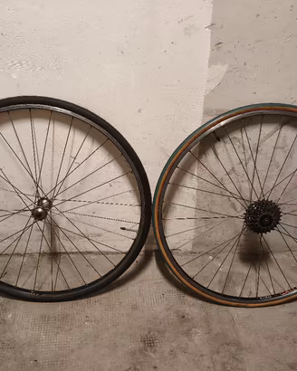 Coppia ruote bici corsa vintage Campagnolo Record