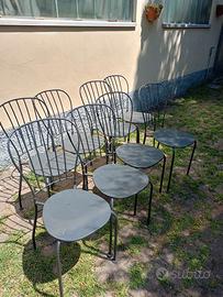 8 Sedie IKEA in metallo grigio