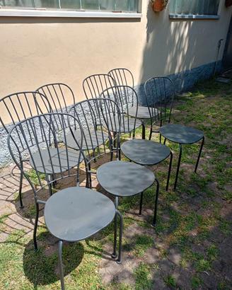 8 Sedie IKEA in metallo grigio